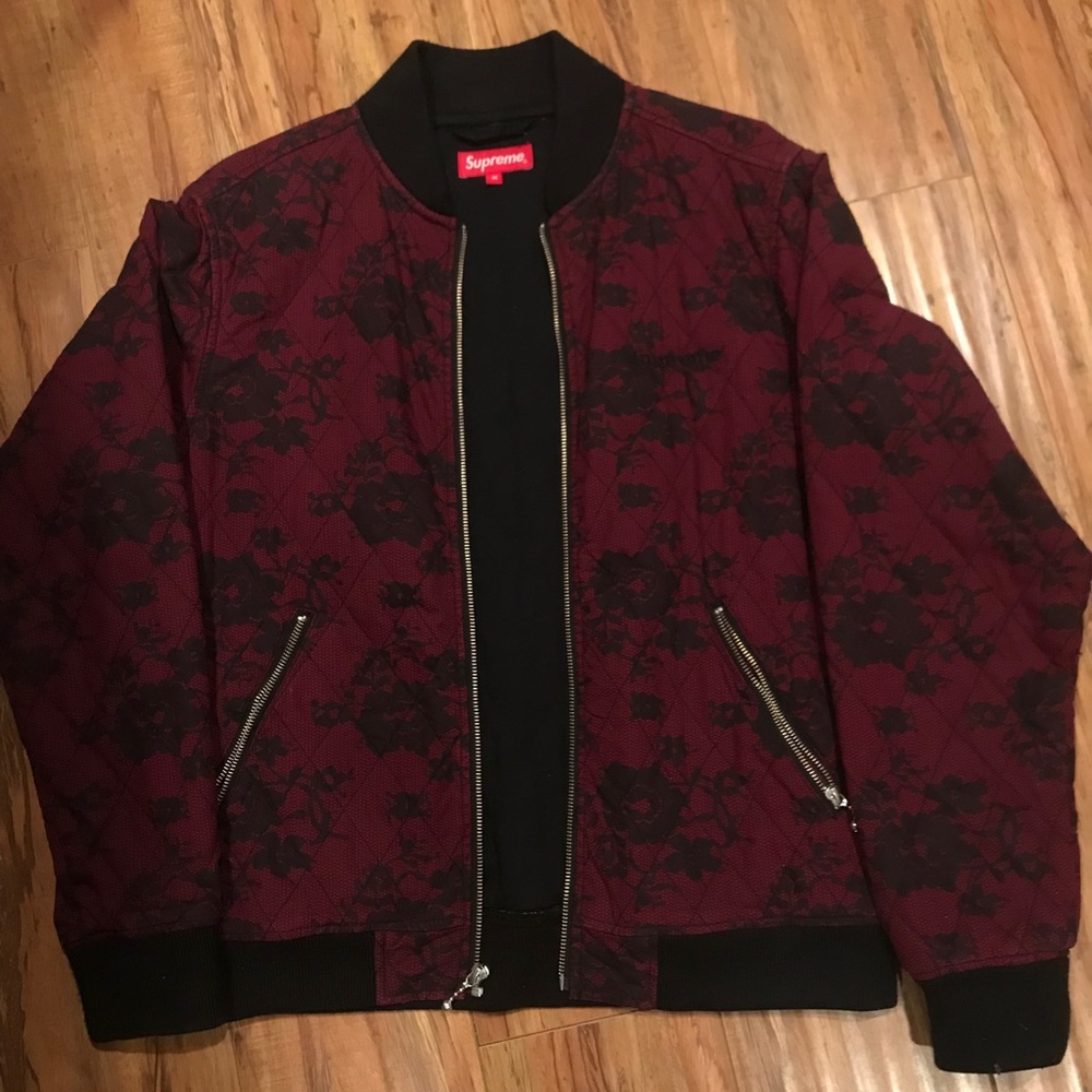 Supreme Quilted Lace Bomber Jacket
